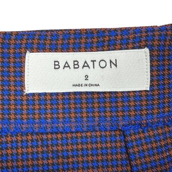 Aritzia Babaton Jethro Skirt in Blue Mini Grid - Picture 4 of 6